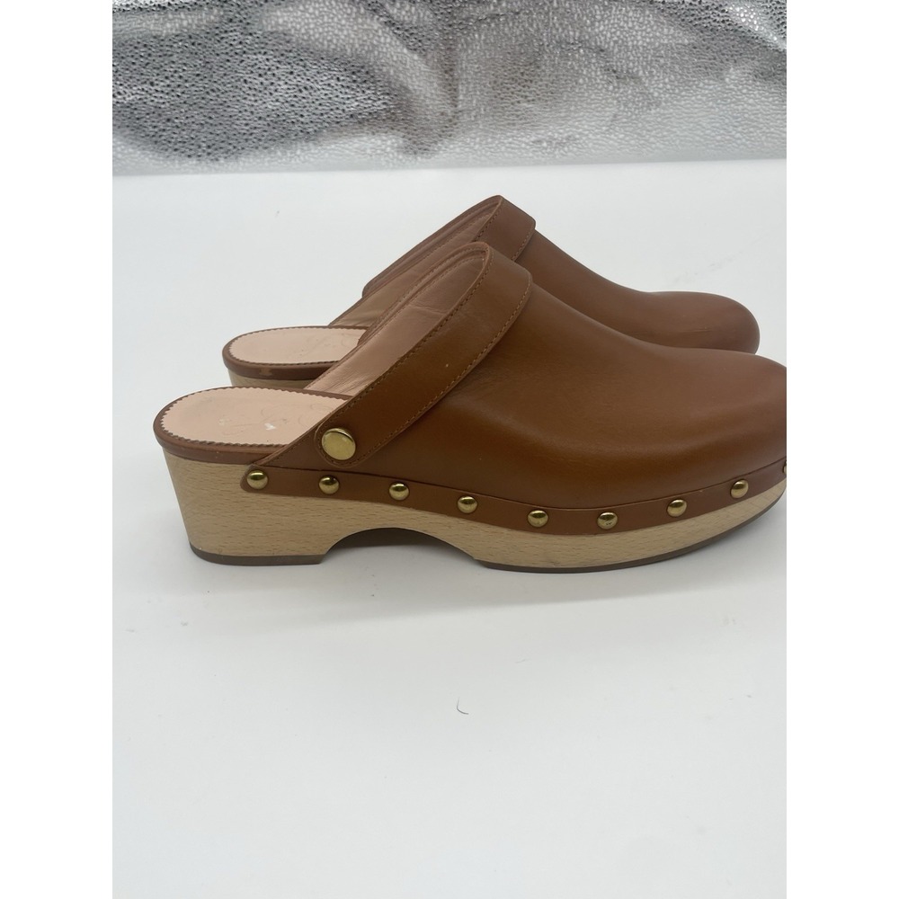 J.Crew Convertible Leather Clogs Womens Sz 9.5 Cognac Brown Boho Casual Shoes - Picture 5 of 8